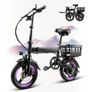 500W Peak Power Mini E-Bike, 18MPH Speed, 20 Mile Range, 36V 12Ah battery, 3 Riding Modes, 14” Folding E-Bike For Adults & Teens, City Commuter with Rear Basket, UL 2849 Certified