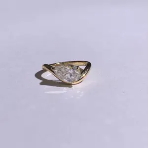 Lab Diamond Pear Cut  Pinkie  Ring (1ct)