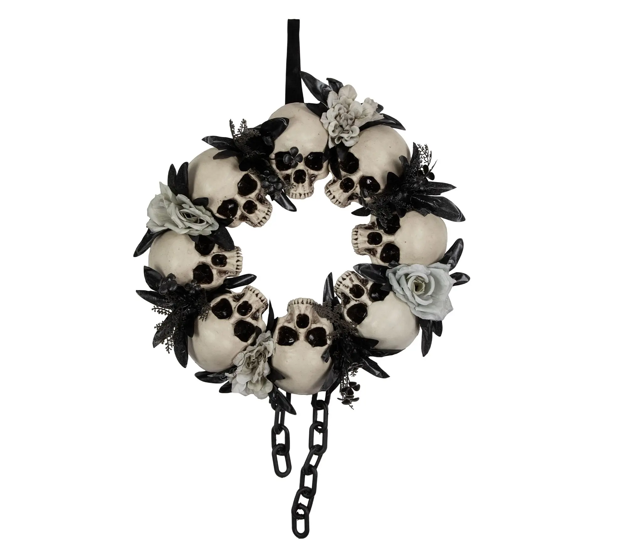 Northlight Skulls and Chains Halloween Wreath 15" Unlit Northlight Skulls and Chains Halloween Wreath 15" Unlit