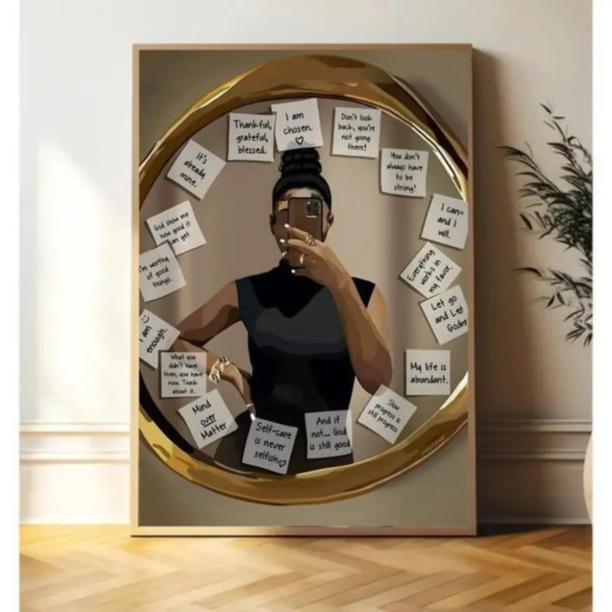 Black Woman Art, Afrocentric Wall Decor, Black Girl Art, Trendy Black Wall Art. Ornaments Room