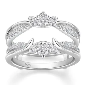 Elegant 925 Sterling Silver Moissanite Wedding Ring Enhancers for Women Adjustable Crown Engagement Quality Jewelry BR1606_MO #Love Story