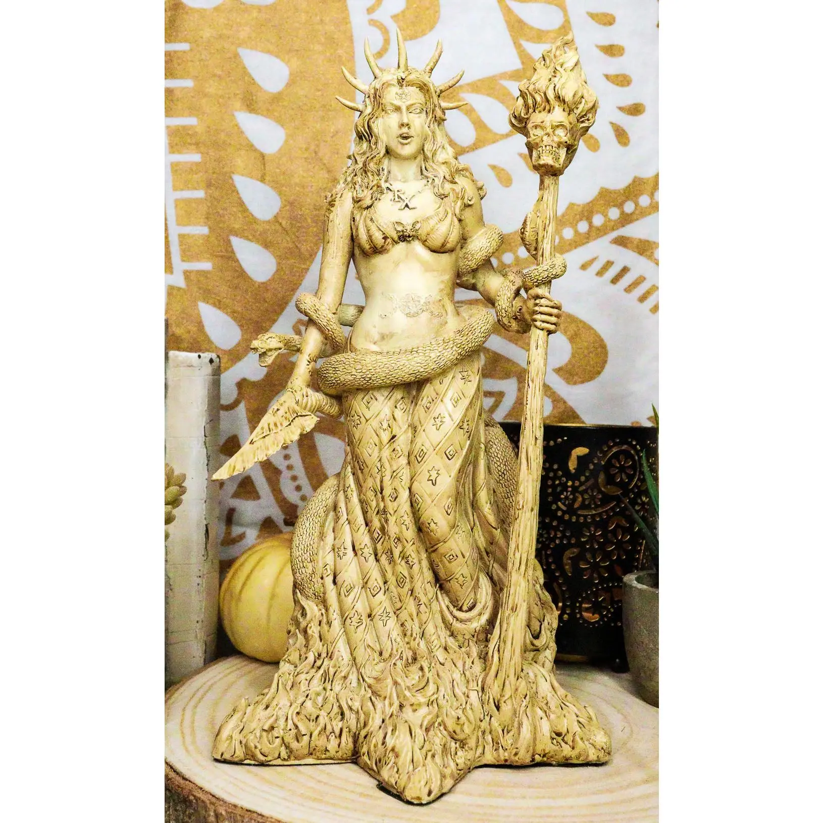 Ebros Greek Pagan White Goddess Sorceress Witchcraft Hecate Figurine Hekate