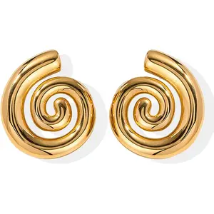 Chunky Gold Earrings for Women Trendy Gold Statement Earrings Vintage Large Gold Geometric Studs Earrings Jewelry Gifts