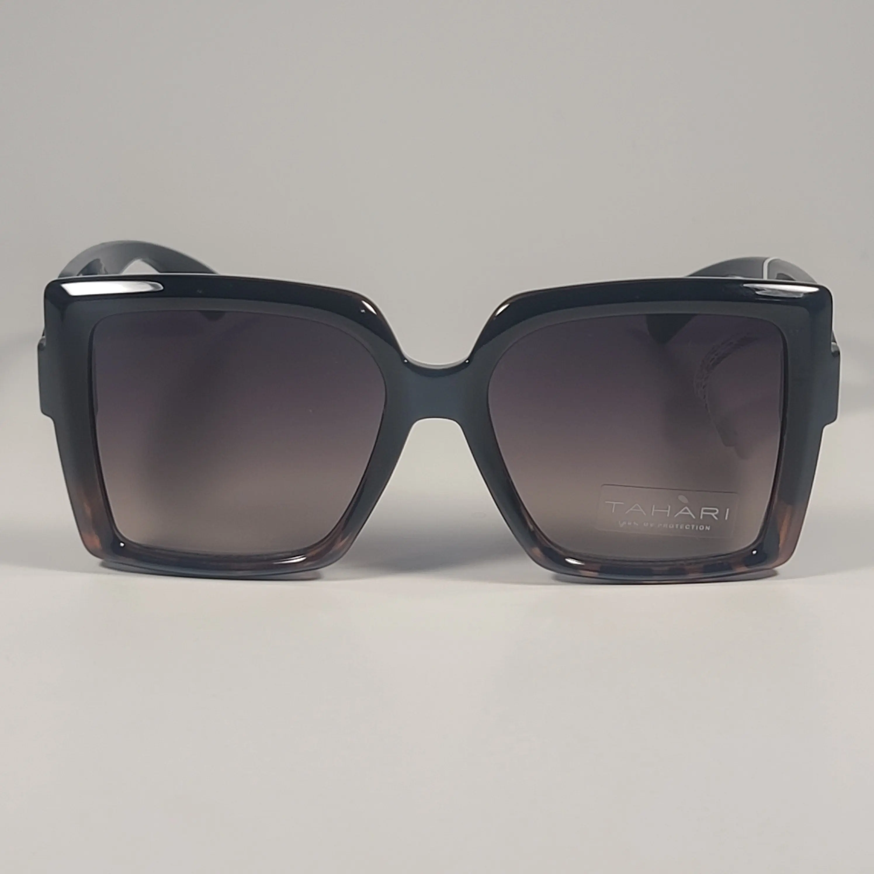 Tahari TH916 OXTS Oversize Butterfly Sunglasses Black Brown 
