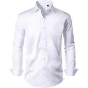 Men's Dress Shirts Long Sleeve Wrinkle Free Stretch Business Casual Wedding Button Down Shirt