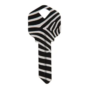 212 MAIN Zebra Style Single-Sided Brass Key Blank - Universal for House & Office Locks, Case of 6