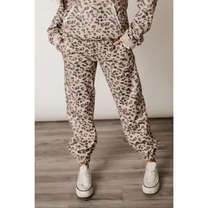 Comfort Zone Joggers - Leopard Lace | Womenswear Fleece Lined Lounge Bottoms | Plus Size