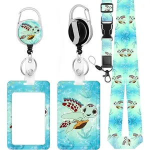 Turtle Lanyard for ID Badge Holder Breakaway & Adjustable Lanyards for ID Badges with Retractable Belt Clip, Vertical ID Card for Women, Students,Teachers, , Office Use(Funny Turtle)