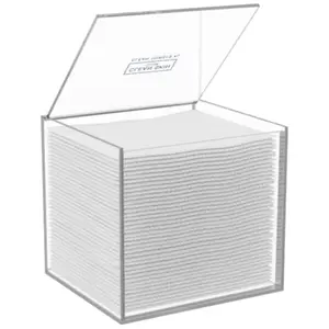 Clear Acrylic Box for Clean Towels XL NOT Included Container For 50 Disposable Clean Towels XL Face Towelettes Bathroom Counter Storage Stone Bin for Cleansing Facial Dry Wipes
