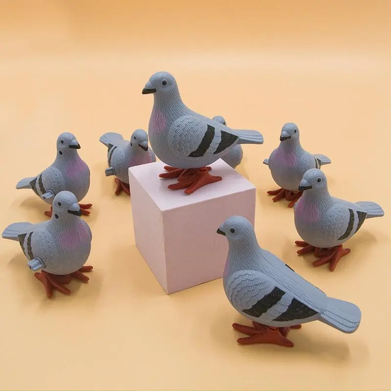 1PC Kids Clockwork Toy Jumping Pigeon Simulation Animal Cute Winding Will Jump Toys 4-100 Years Old Gift