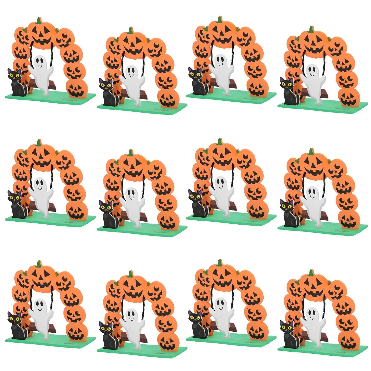6 1/4" x 6 1/2" 3D Halloween Scene Ghost on a Bench Foam Craft Kit - Makes 12
