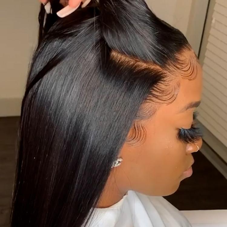 360 Full Lace Wig Human Hair Straight Full Lace Frontal Wigs 360 Straight Human Hair full lace wigs 180% HD 360 Lace Wig Straight Hair Wigs Human Hair Preplucked With Baby Hair