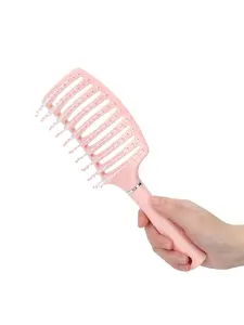 (1-Piece)2-in-1 Volumizing & Drying Hair Brush | Pink Vent Cushion Brush | Anti-Static Detangling | Salon Smoothing at Home | Travel-Friendly Styling Tool