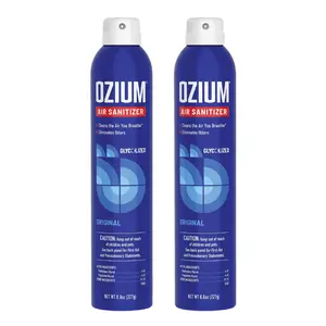 Ozium 8 Oz Air Sanitizer & Odor Eliminator Spray for Homes Cars Offices Original Scent Pack of 2 Glycolized Formula