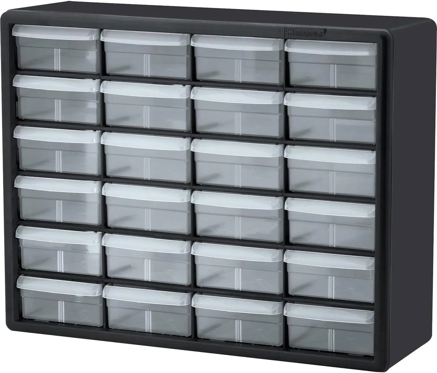 24-Drawer Cabinet, 20" W x 6" D x 16" H, Black| Cabinet w/ Drawers for Organization, Beads, Building Bricks, Teacher Toolbox, Makeup Organizer, 10124