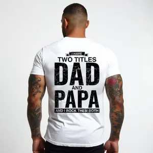 Stylish Dad and Papa Twin Title T-Shirt Celebrating Awesome Fathers