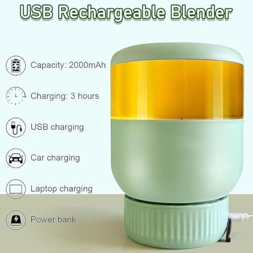 Portable Wireless Juicer Cup 18oz, USB Rechargeable Automatic Blending Cup with Detachable Lid, Multifunctional Fruit Juicer for Travel & Outdoor