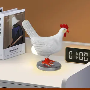 Chicken & Duck Design Desktop Decorative Light, Cute Resin Animal LED Table Lamp for Home Office Decor (1 Count)