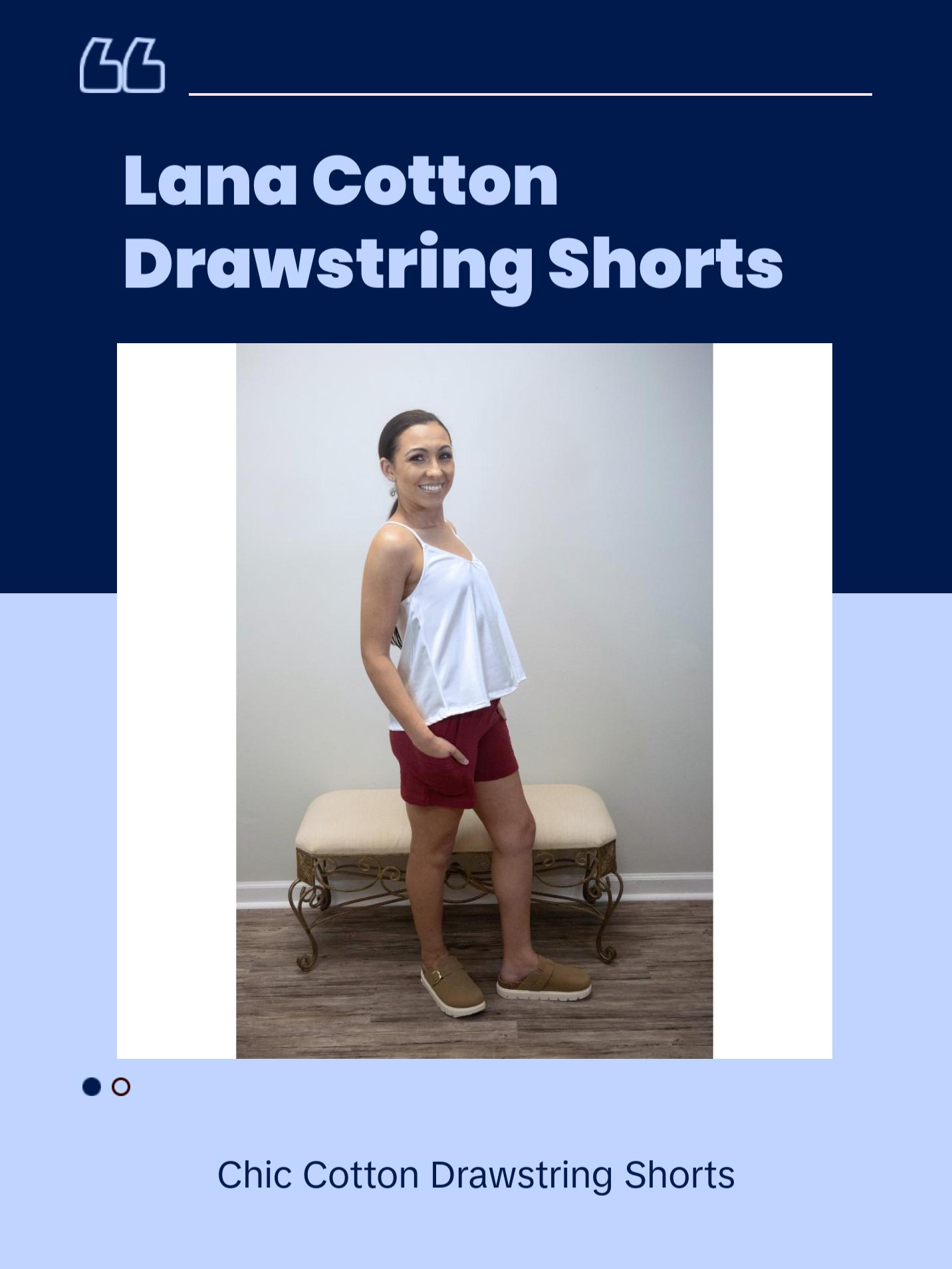 Lana Cotton Drawstring Shorts (Garnet)