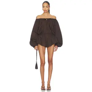 Lovers and Friends Ofelia Romper in Chocolate Brown