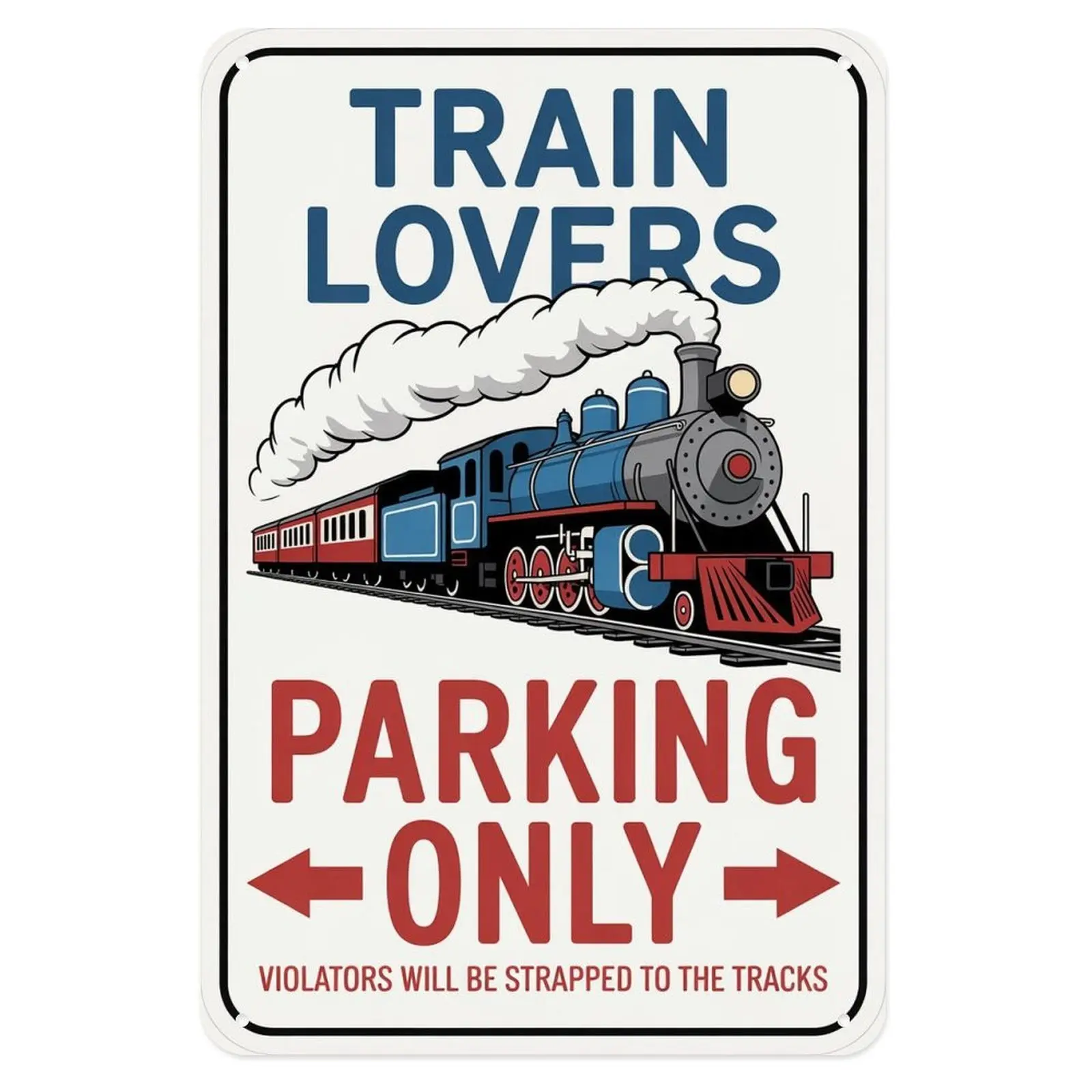 Train Lovers Tin Sign, Vintage Steam Locomotive Metal Sign Print Aesthetic Room Decoration for Home Bedroom Kitchen Bar Coffee Bathroom Indoor Outdoor Wall Decor, 8 X 12 in