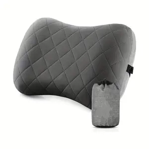 Ultralight Inflatable Camping Pillow with Removable Cover – Ergonomic Neck & Lumbar Support for Backpacking, Hiking, and Travel – Washable, Leak-Proof TPU Bladder, Adjustable Height, Breathable Polyester Cover, Camping Accessories