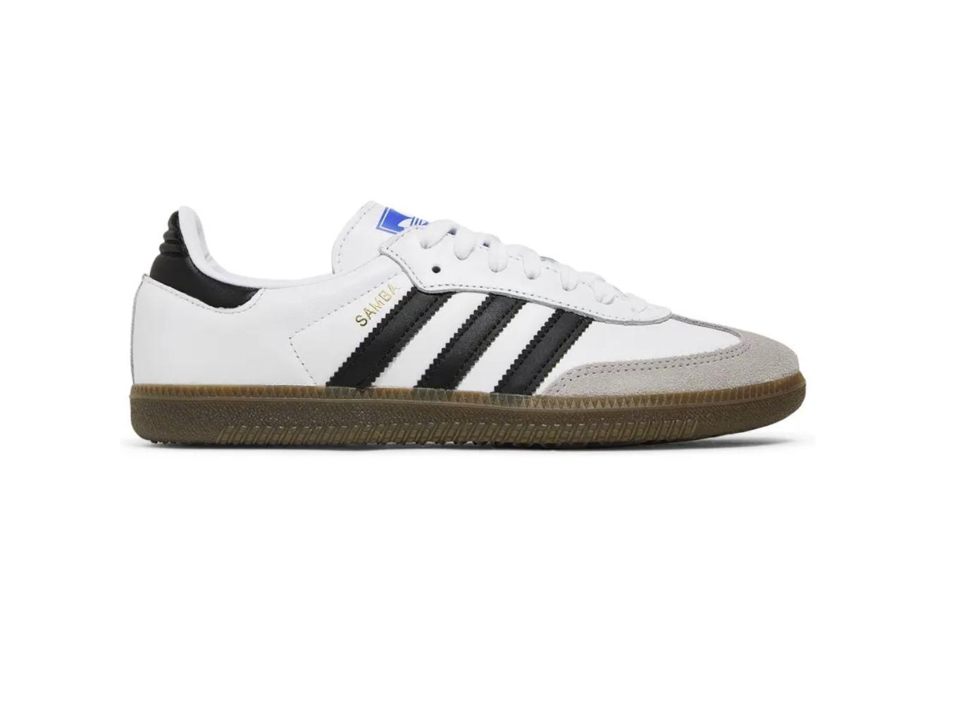 Adidas Samba OG B75806 Men's Cloud White & Core Black Round Toe Laces All Seasons Sneaker Classic Design Iconic Style Sports Shoes