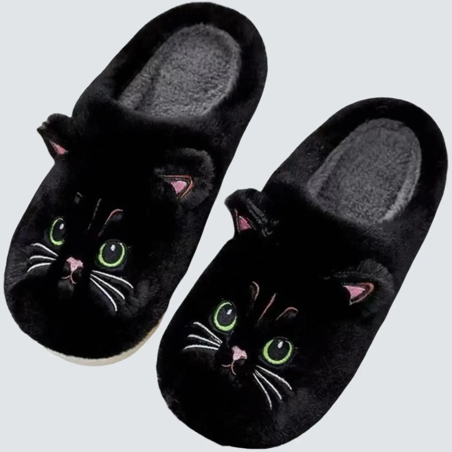 Cozy Cats Plush Animal Slippers for Women - Soft and Comfortable Footwear