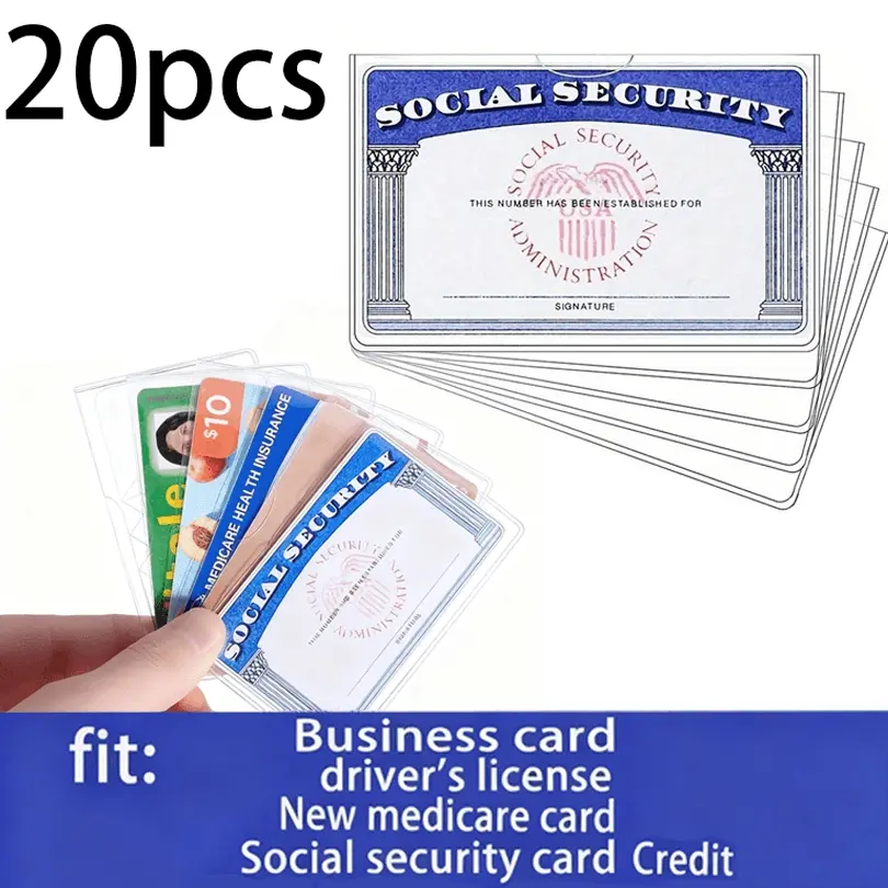 Waterproof PVC Sleeve for Cards, Flexible Card Protector, Resists Daily Wear, Survives Rain Showers, Slides on Quickly, Christmas gifts, Removable Cardholder