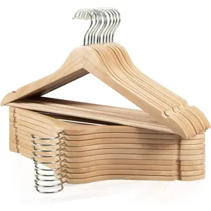 Wooden Hangers 20 Pack, Durable  Hangers with 360? Swivel Hook & Notches, Slim Coat Hanger Wooden for Closet,