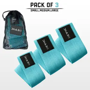 Dhabii Resistance Bands for Working Out - Resistance Bands pack  of 3  used for Legs workout, Glute Hip workout - booty bands