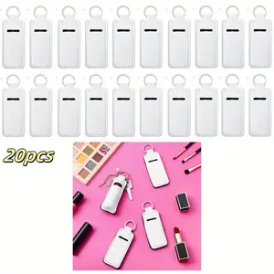 20PCS Lipstick Holder Keychain,Travel Key Ring Holder,DIY Lip Balm Keychain Holder,Blank Lipstick Clip-on Sleeve,Gift for Family, Friends and Classmates