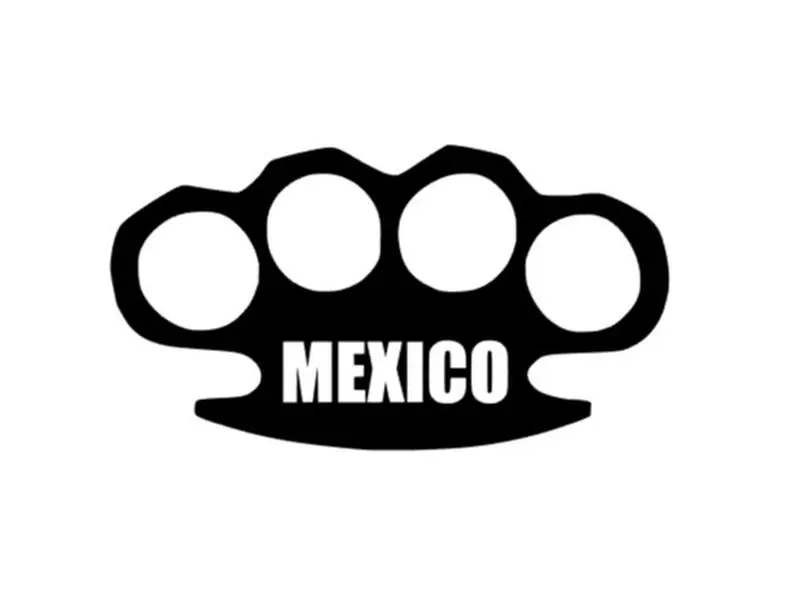 Mexican Pride Brass Knuckles Permanent Vinyl Adhesive Decal Sticker - 5.5" Size, Various Colors, for Cars, Trucks, Smooth Surfaces, Decals Car Stickers, Adhesive Decals