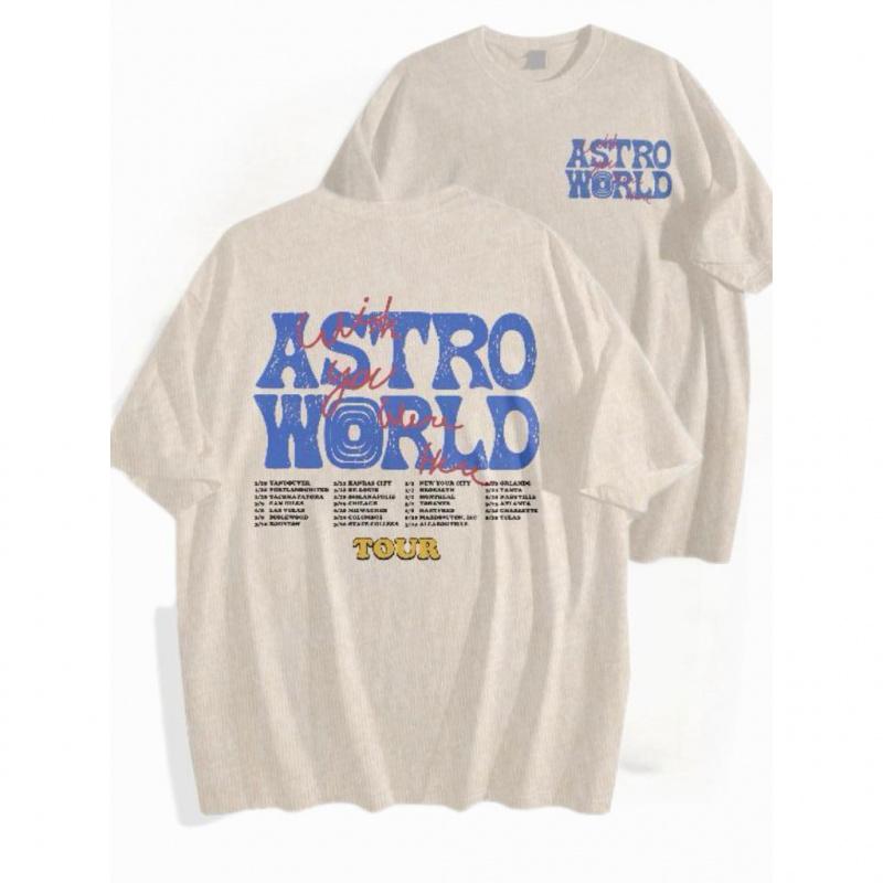 Old Soul Tees Blue Astroworld Double Sides Front And Back Premium T-Shirt Cotton Unisex Rap Tee Music Tour Merch Gift