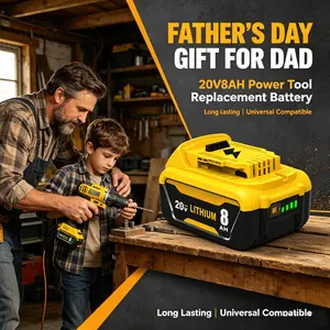 #fathersdaygift 8000mAh 4-Pack dewalt 20v battery 8.0ah Lithium Replacement adapt  tools Dewalt 20 Volt Max Battery One+ DCD/DCF/DCG/DCB200 DCB201 Series Power Tools