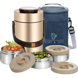 67 oz Adults Stainless Steel Vacuum Insulated Wide Mouth Soup  Thermos Hot  Jar with Keep Thermal Portable 3 Tier Stackable Bento Hot  Containers Lunch Boxes (67 oz )