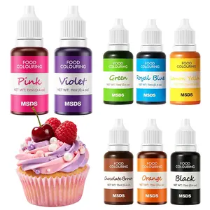8 Edible Liquid Food Coloring 0.44 Fl oz 11 ml/Bottle Set  Vibrant Easter Christmas Halloween Food Coloring Vegan Kids DIY Supplies for Cake Decorating Baking Fondant Icing Slime Making Bake