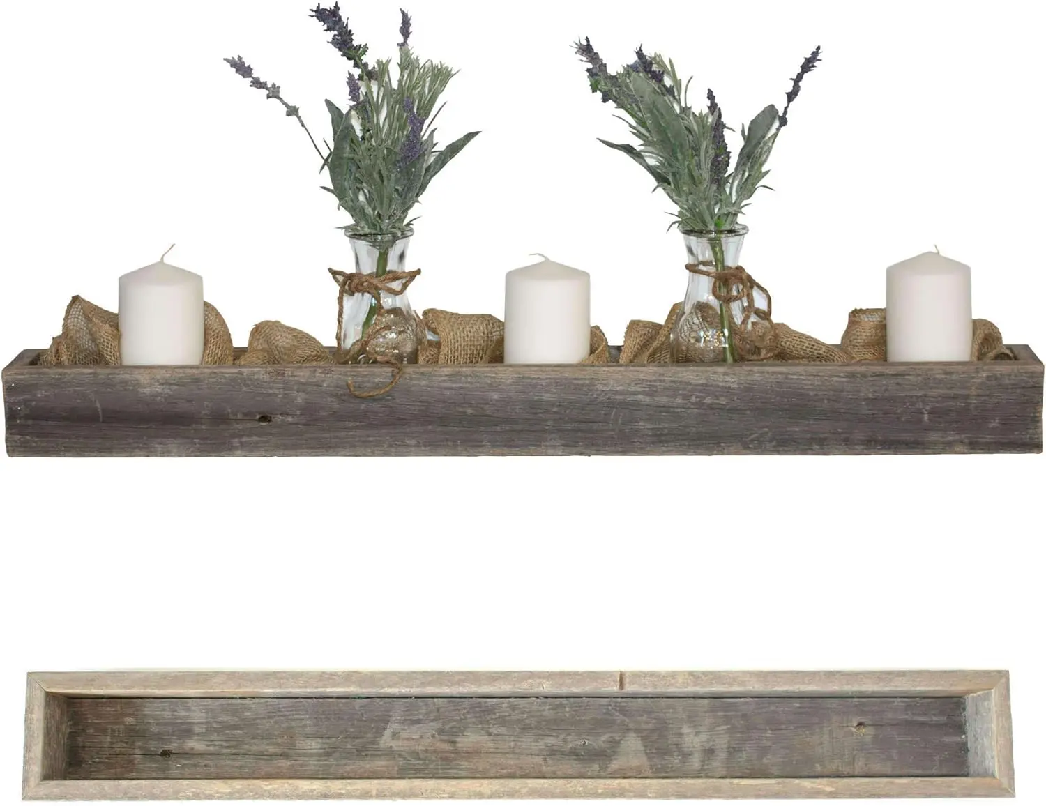 BARNWOODUSA Decorative Farmhouse Wooden Barn-Themed Storage Box, 35.5" L Home Organizer Bin for Dining Room Table, Kitchen Home Supplies