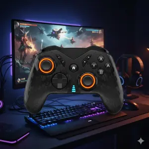 Wireless Bluetooth Gaming Controller for PC Android Switch Steam Cloud Gaming, Adjustable Vibration, Dual Joysticks, Turbo Macro, Ergonomic Design for TV Phone