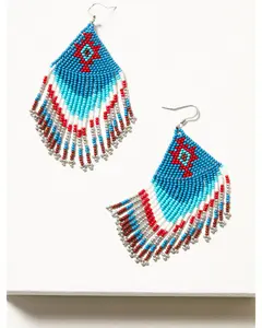 Blueridge Antique Seed Bead Fringe Earrings