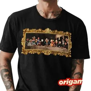 Norteños Ultima Cena White & Black Cotton Tees - Unisex TshirtTshirt Shortsleeve Clothing Menswear T-Shirt DYBO4