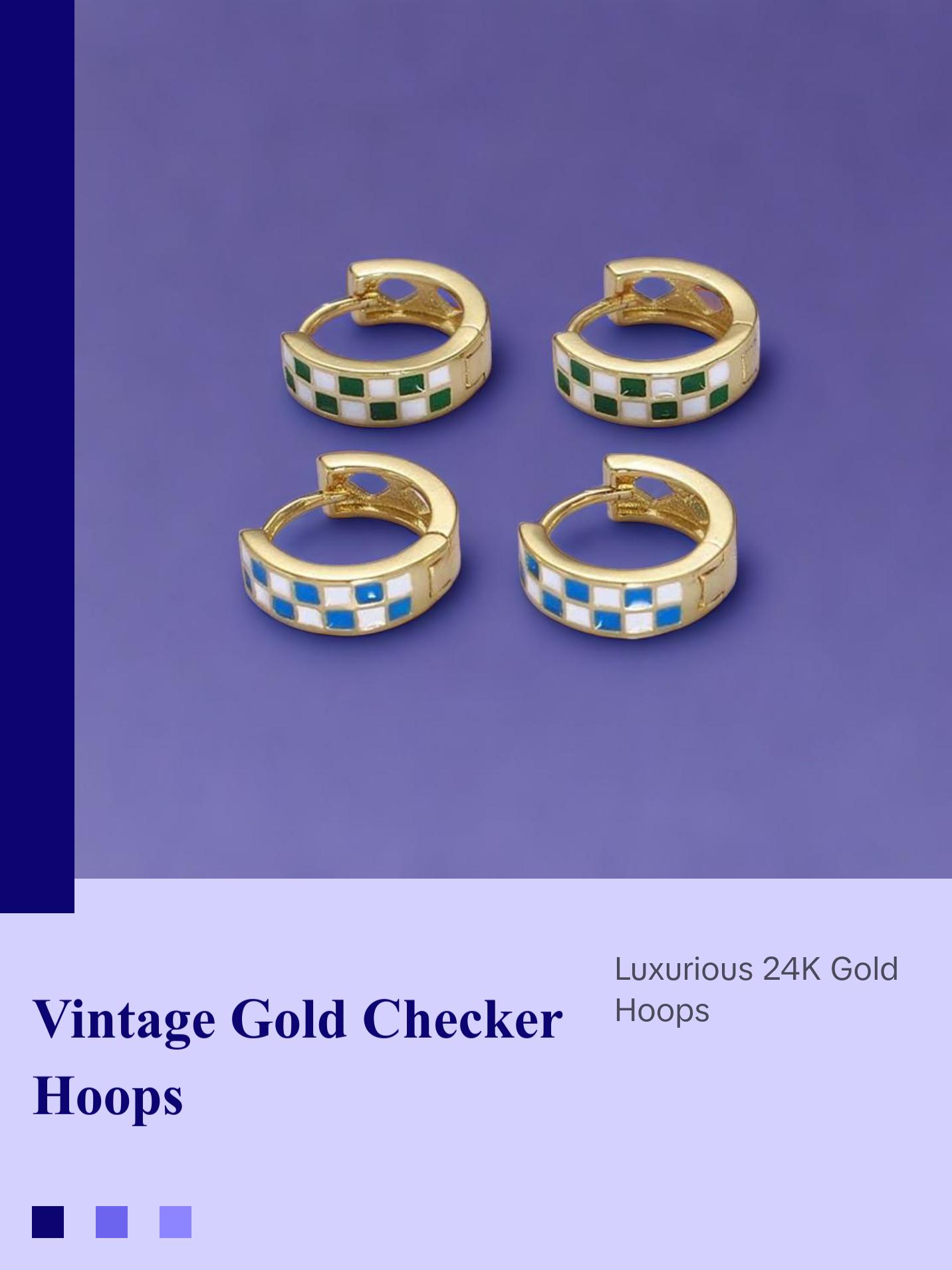 Checker Hoops Earrings