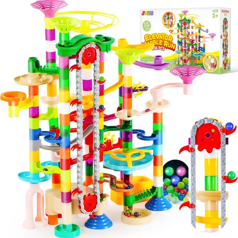 236/150Pcs Glowing Marble Run with Motorized Elevator, Construction Building Blocks Toys, STEM Gifts for Boys and Girls Kids Outdoor Play Toy Boys
