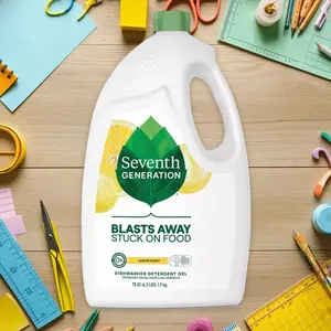 Seventh Generation Lemon Dishwasher Gel 70oz - Lemon Scent Dishwasher Gel, 70oz, Natural Formula, for Sparkling Clean