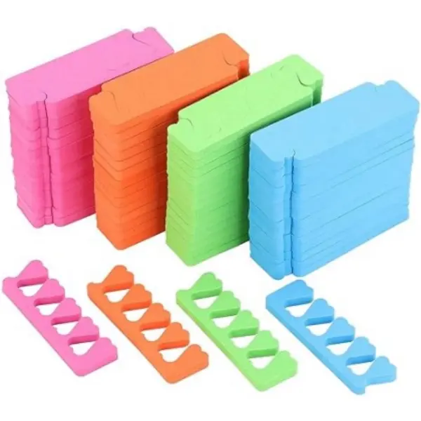 120pcs Sponge Toe Separators for Pedicure - 4 Funny Colors, Comfy Soft Salon Gift for Girls - Ideal for Manicure, Nail Care, Nail Polish Application
