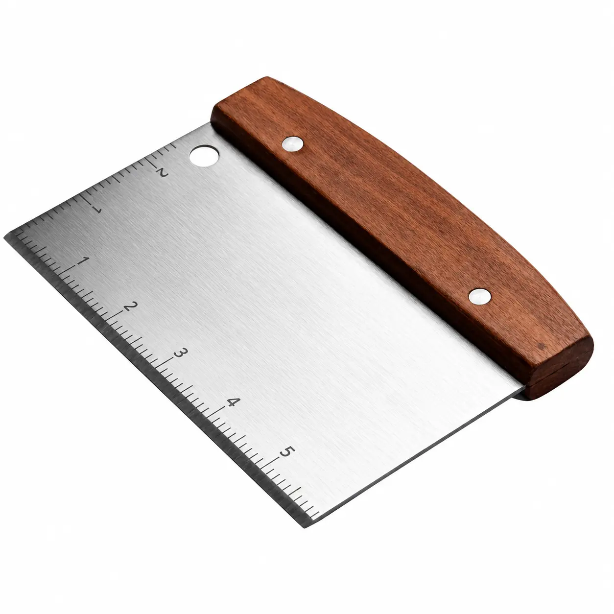 Thickened Stainless Steel Bench Scraper with Precision Beveled Edge Ergonomic Handle & Inch-Marking Scale for BBQ Grill & Kitchen Use