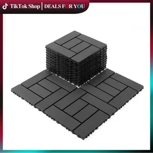 44 Pcs Interlocking Deck Tiles -12"x12" Easyand Quick Installation, Easy to Install, Easy toClean, Suitable for Porch, Poolside, Outdoor& Indoor Balcony Backyard
