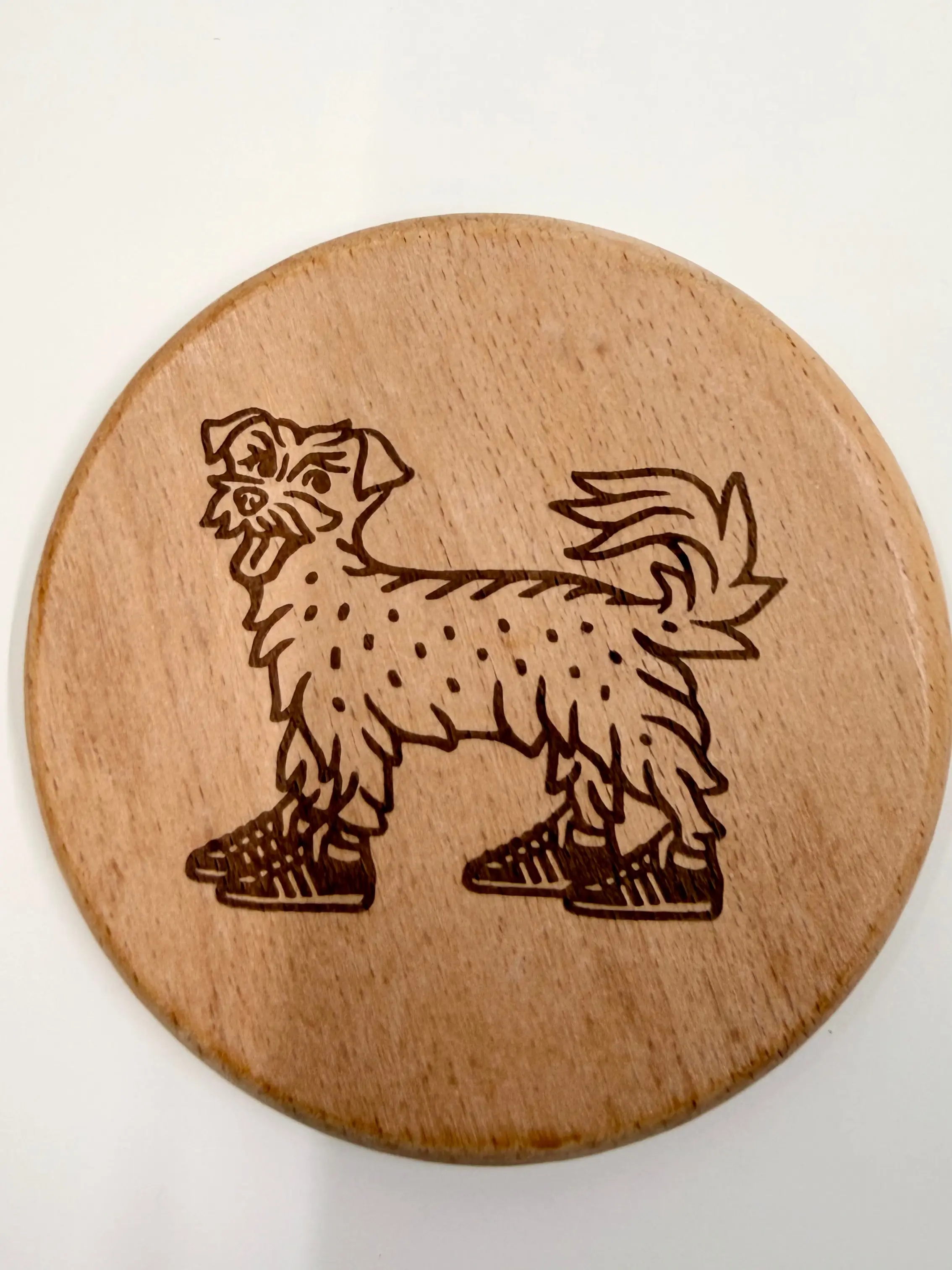 Custom Engraved Wood Coaster – Personalized Pet Portrait, Logo or Name Wooden Coaster