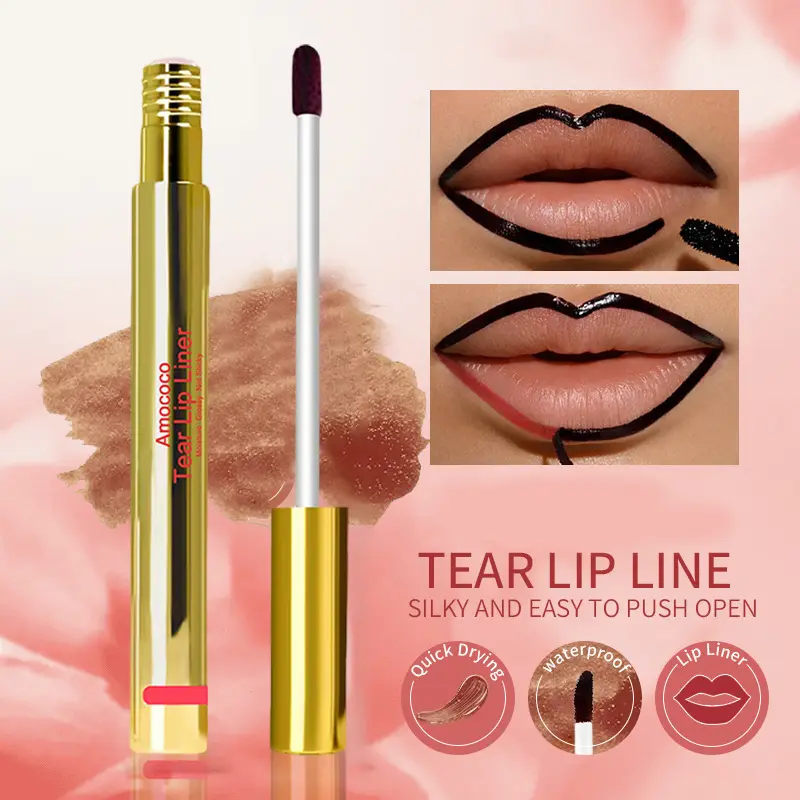 Non-stick cup moisturizing embroidery peel-off tear-off lip liner easy color pencil