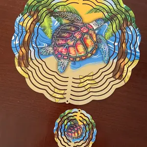 Fish 10” sublimation wind spinner  with a free 3” baby spinner
